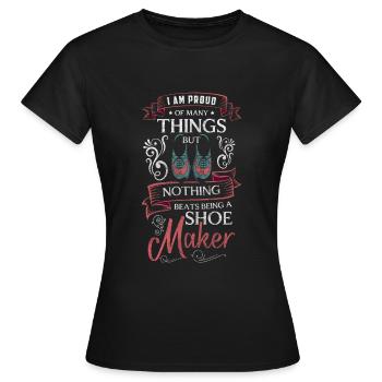 Schuhmacher Schuh Handwerker - Frauen T-Shirt - Schwarz - Vorne - AI Model Female 172 dark (172cm)