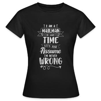 Postbote Kurier - Frauen T-Shirt - Schwarz - Vorne - AI Model Female 172 dark (172cm)