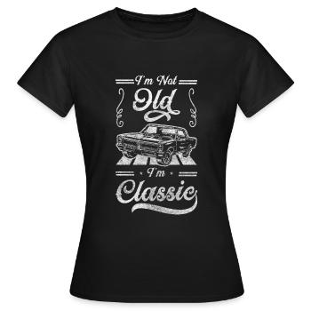 Oldtimer Automobil Motorsport - Frauen T-Shirt - Schwarz - Vorne - AI Model Female 172 dark (172cm)