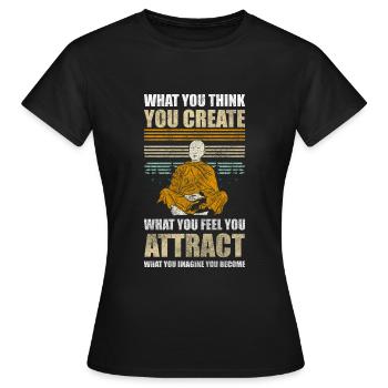 Méditer Paix Namaste Taoïsme - T-shirt Femme - noir - Devant - AI Model Female 172 dark (172cm)