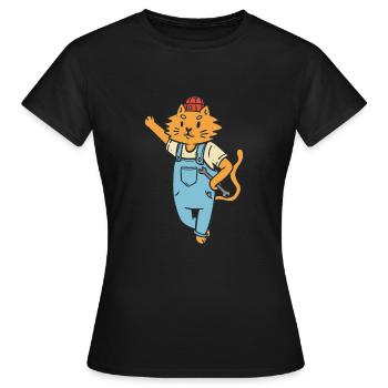 Mécanicien automobile, matou, chat, amateur, amateur - T-shirt Femme - noir - Devant - AI Model Female 172 dark (172cm)