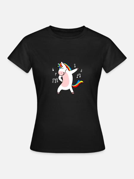 Tanzendes Einhorn - Frauen T-Shirt - Schwarz