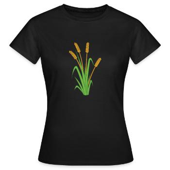 Weizen - Frauen T-Shirt - Schwarz - Vorne - AI Model Female 172 dark (172cm)