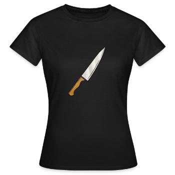 Messer - Frauen T-Shirt - Schwarz - Vorne - AI Model Female 172 dark (172cm)