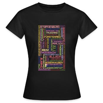 Districts Mosaik - Munich - Women's T-Shirt - black - Front - AI Model Female 172 dark (172cm)