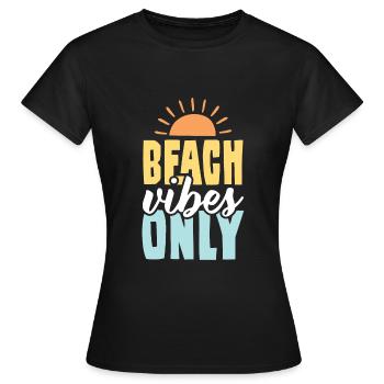 plage plage été - T-shirt Femme - noir - Devant - AI Model Female 172 dark (172cm)