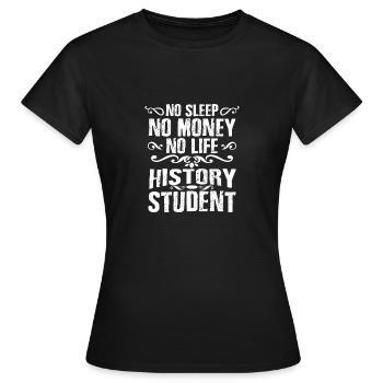 Histoire d'un étudiant - T-shirt Femme - noir - Devant - AI Model Female 172 dark (172cm)