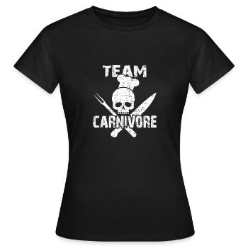 Team Carnivore Skull mit Grillbesteck - Frauen T-Shirt - Schwarz - Vorne - AI Model Female 172 dark (172cm)