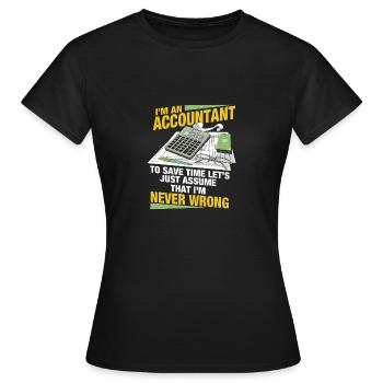 Account Receivables Professional - Women's T-Shirt - black - Front - AI Model Female 172 dark (172cm)
