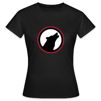Heulender Wolf - Frauen T-Shirt - Schwarz - Vorne - AI Model Female 172 dark (172cm)