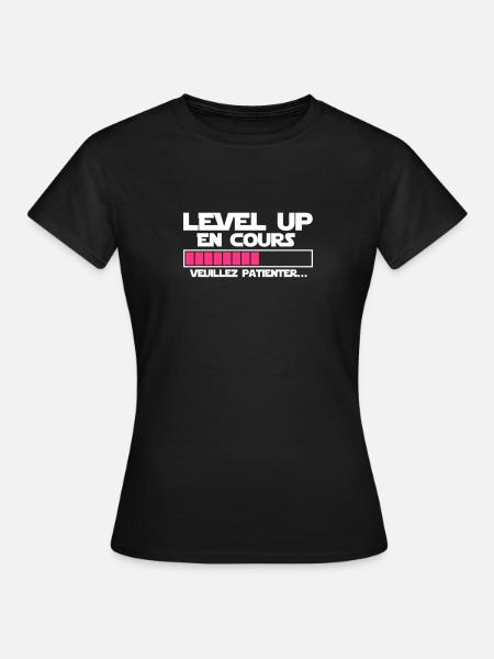 level up en cours veuillez patienter - T-shirt Femme - noir