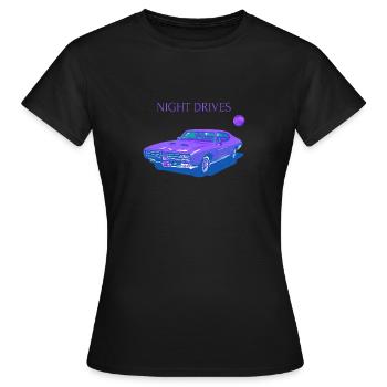 Night drives retro Car Graphic Shirt - Women's T-Shirt - black - Front - AI Model Female 172 dark (172cm)