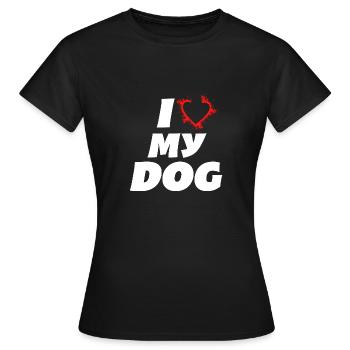 J’aime mon chien J’aime mon chien ami chien - T-shirt Femme - noir - Devant - AI Model Female 172 dark (172cm)