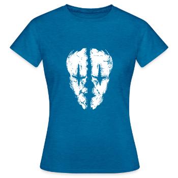 Clown d’horreur - T-shirt Femme - bleu saphir antique chiné - Devant - AI Model Female 172 dark (172cm)