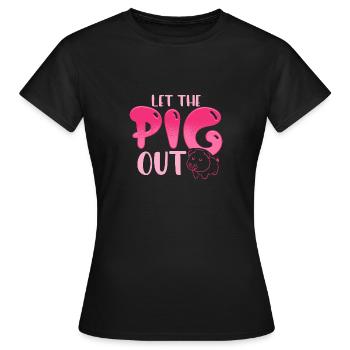 Laissez sortir le cochon. - T-shirt Femme - noir - Devant - AI Model Female 172 dark (172cm)