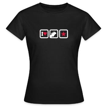 I heart rock stars (2c) - Frauen T-Shirt - Schwarz - Vorne - AI Model Female 172 dark (172cm)