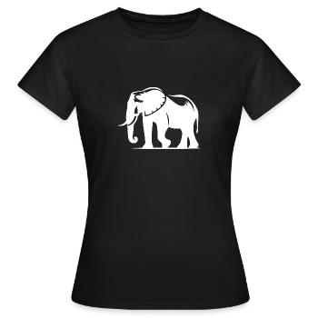 Large elephant silhouette with tusks - Women's T-Shirt - black - Front - AI Model Female 172 dark (172cm)