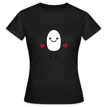 laughing egg - Women's T-Shirt - black - Front - AI Model Female 172 dark (172cm)