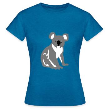 Koala, Koalabär - Frauen T-Shirt - Antikblaues Saphir meliert - Vorne - AI Model Female 172 dark (172cm)