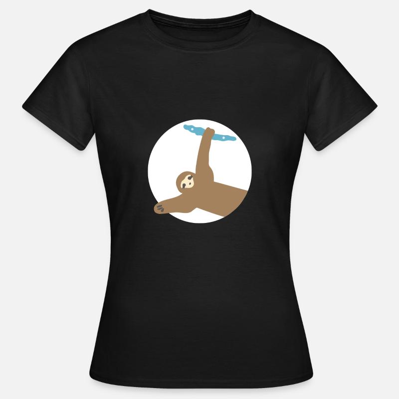 Funny boulder design with a sloth - Women's T-Shirt - black