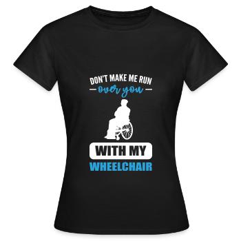 Fauteuil roulant - T-shirt Femme - noir - Devant - AI Model Female 172 dark (172cm)