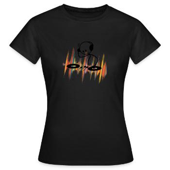 Stick figure DJ - Musicwaves - T-shirt Femme - noir - Devant - AI Model Female 172 dark (172cm)