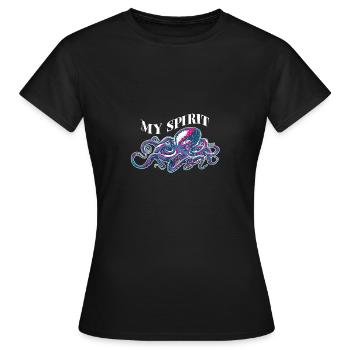Pieuvres kalmar des octopodes des eaux profondes - T-shirt Femme - noir - Devant - AI Model Female 172 dark (172cm)