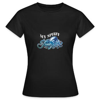 Pieuvre poulpe de la pieuvre des eaux profondes - T-shirt Femme - noir - Devant - AI Model Female 172 dark (172cm)