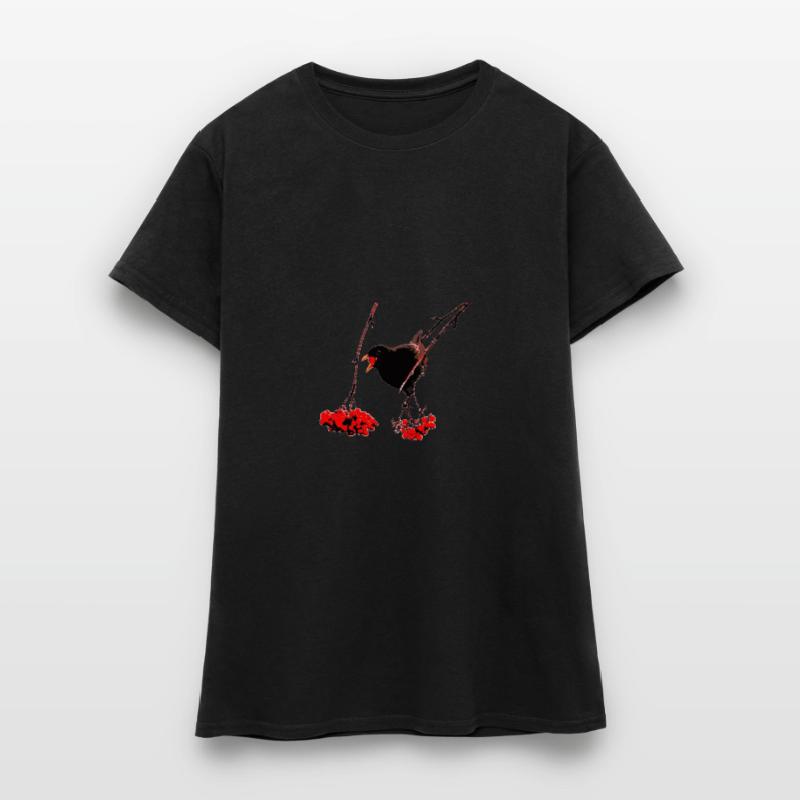 Amsel mit Vogelbeeren Frauen T-Shirt