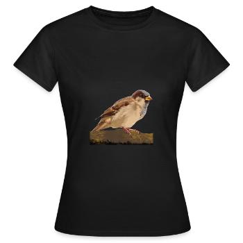 Moineau - T-shirt Femme - noir - Devant - AI Model Female 172 dark (172cm)