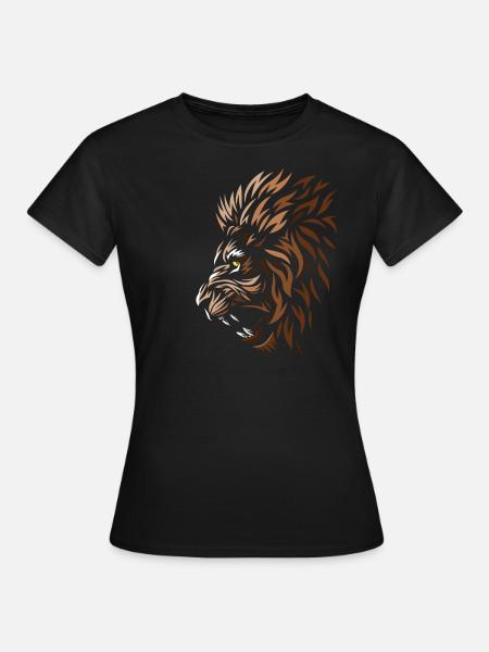 Lion d'Afrique tribal - T-shirt Femme - noir