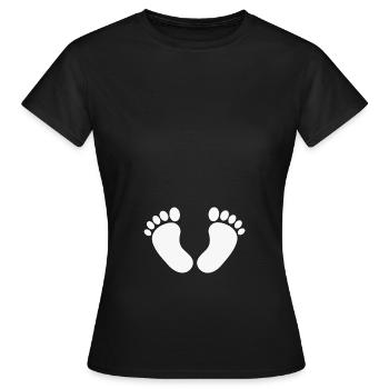 Bébé Pieds - Baby Feet blanc - T-shirt Femme - noir - Devant - AI Model Female 172 dark (172cm)
