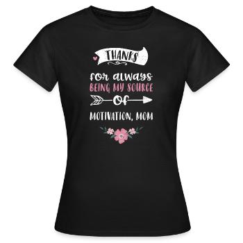 Thanks for always being my sourc... - Women's T-Shirt - black - Front - AI Model Female 172 dark (172cm)