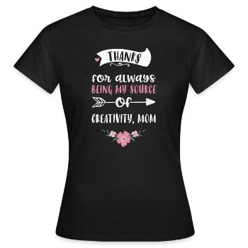 Thanks for always being my sourc... - Women's T-Shirt - black - Front - AI Model Female 172 dark (172cm)