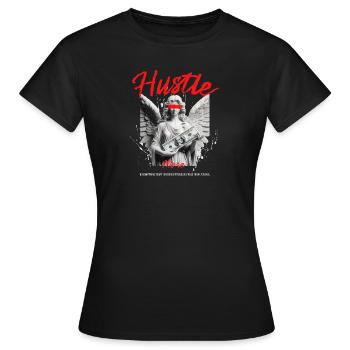 Hustle More Engelstatue mit Dollarscheinen - Frauen T-Shirt - Schwarz - Vorne - AI Model Female 172 dark (172cm)