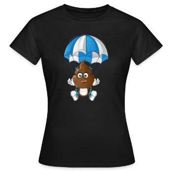 Fallschirm - Frauen T-Shirt - Schwarz - Vorne - AI Model Female 172 dark (172cm)