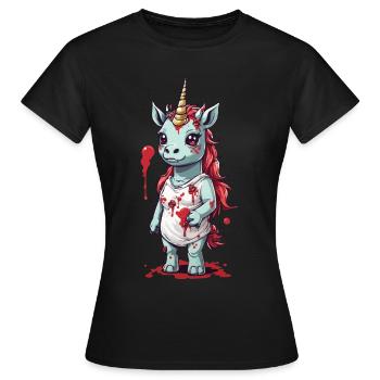 Licorne zombie Halloween point culminant Spooky Design - T-shirt Femme - noir - Devant - AI Model Female 172 dark (172cm)