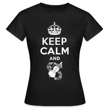 Keep Calm - Geige - T-shirt Femme - noir - Devant - AI Model Female 172 dark (172cm)