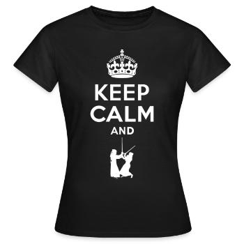 Keep Calm - Kendo - T-shirt Femme - noir - Devant - AI Model Female 172 dark (172cm)