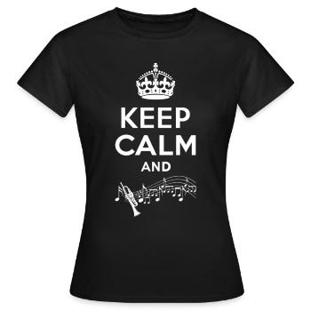 Keep Calm - Trompete - T-shirt Femme - noir - Devant - AI Model Female 172 dark (172cm)