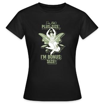 Kurvige Küken Bonusgröße Körperakzeptanz - Frauen T-Shirt - Schwarz - Vorne - AI Model Female 172 dark (172cm)