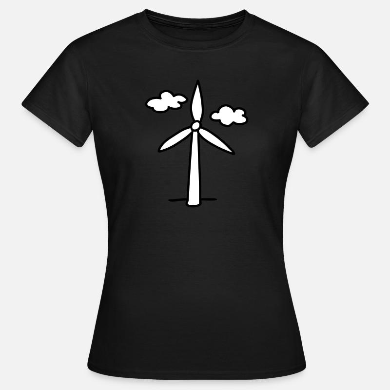 Windrad - Ökostrom - Frauen T-Shirt - Schwarz
