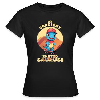 Beware of Skateosaurus - Women's T-Shirt - black - Front - AI Model Female 172 dark (172cm)