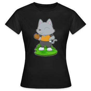 Cat Baseball Gant de baseball - T-shirt Femme - noir - Devant - AI Model Female 172 dark (172cm)