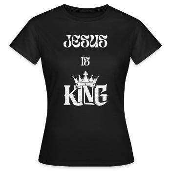 Jésus est roi Conception de personnage étroit - T-shirt Femme - noir - Devant - AI Model Female 172 dark (172cm)