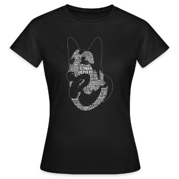 Berger Allemand Mot Art Cadeau - T-shirt Femme - noir - Devant - AI Model Female 172 dark (172cm)