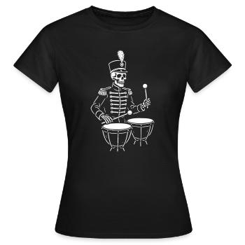 Tambour squelette en uniforme de parade - T-shirt Femme - noir - Devant - AI Model Female 172 dark (172cm)