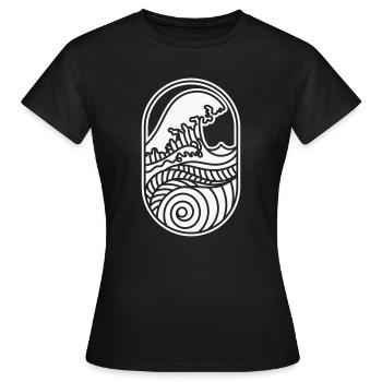 Votre nouvelle vague – Côte, soleil et ambiance surf - T-shirt Femme - noir - Devant - AI Model Female 172 dark (172cm)