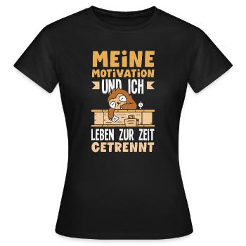 Ma motivation et moi - Paresseux séparé - T-shirt Femme - noir - Devant - AI Model Female 172 dark (172cm)