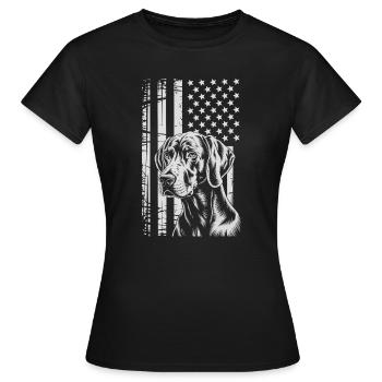 Patriotisches Hundeporträt - Frauen T-Shirt - Schwarz - Vorne - AI Model Female 172 dark (172cm)